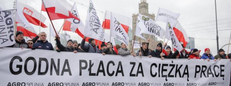 Tusentals polska bönder och andra demonstranter gav sig ut på gatorna i Warszawa för att protestera mot EU:s gröna giv.
Bild: Skärmdump