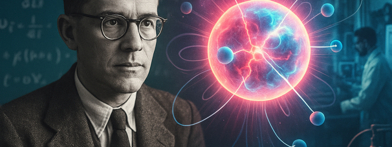 Arthur Ruhlig, en relativt okänd fysiker, rapporterade redan 1938 observationer som tydde på deuterium-tritiumfusion (DT-fusion), nästan tio år innan dess betydelse stod klar inom kärnfysiken.  Bild: Illustration: AI-genererad bild. Ej ett fotografi. Upphovsrätt © Conventus