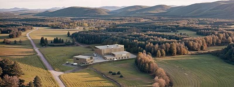 Illustration av Blykallas planerade SEALER-kraftverk. Genom samarbetet med Hitachi Energy ska bolaget utveckla standardiserade lösningar för elnätsanslutning och elektrisk infrastruktur för framtidens blykylda SMR-anläggningar. Illustration: Blykalla.