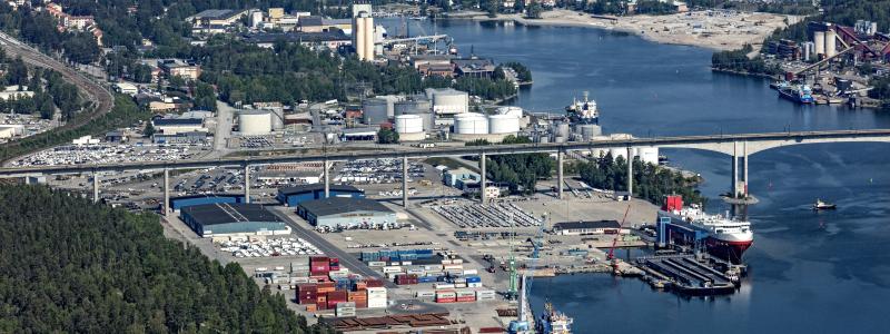 Flygbild Södertälje Hamn Fotograf: Bergslagsbild AB
