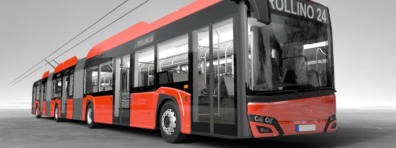 De nya trådbussarna, som kan ta upp till 179 passagerare, är utrustade med en 60 kWh batteri och fem dörrar för effektivare på- och avstigning.  Foto: Skoda Solaris