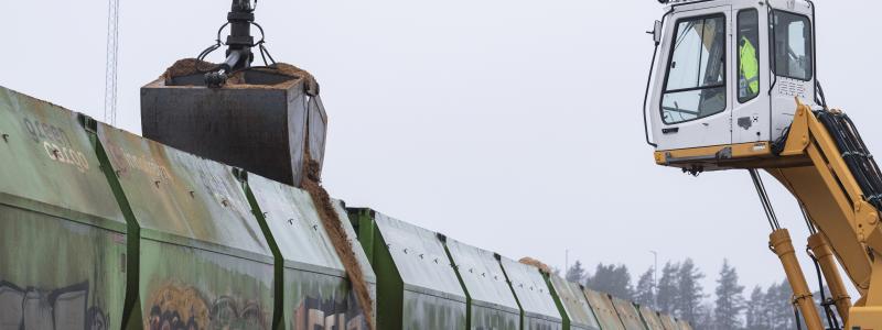 Spåntransport tåg. Pressbild: 
Victor Lundberg