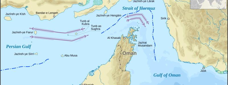 Hormuz-sundet. Bild: Wikipedia Commons Lic. Kredit: Goran_tek-en