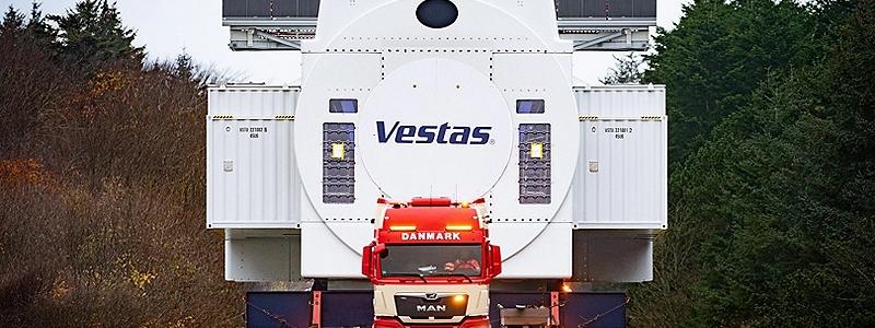 Transport av vindturbin. Foto: Vestas