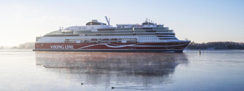 Två år av samarbete för en grön sjöfartskorridor mellan Stockholm och Åbo. Foto: Viking Line / Daniel Eriksson