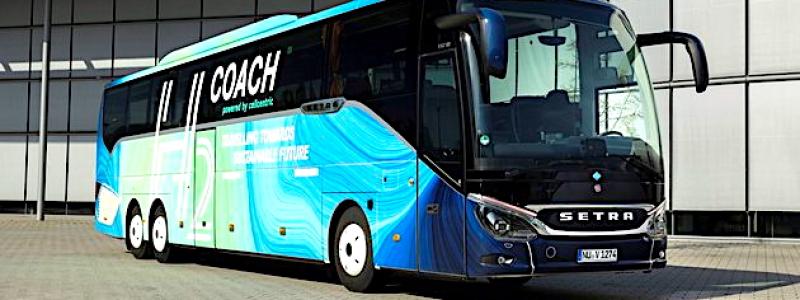 Med H2 Coach markerar Daimler Buses att även långfärdssegmentet är på väg mot elektrifiering. Foto: Daimler Buses