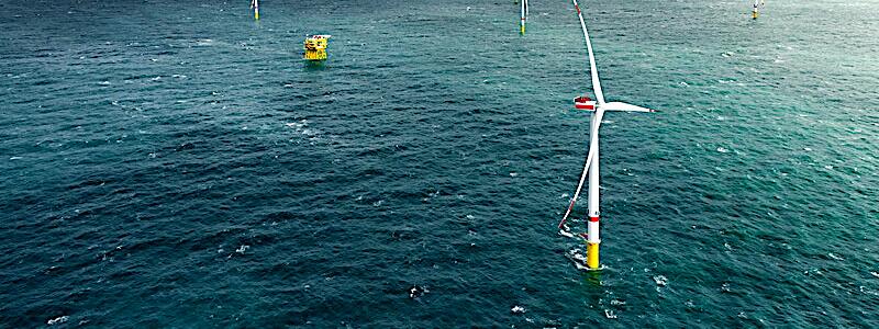 Ett antal Vestas tidigare installerade vindturbiner i viken Deutsche Bucht. Symbolbild. Foto: Vestas