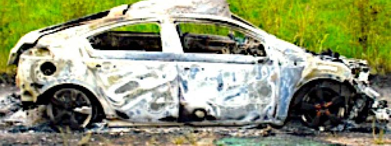 Chervolet Volt efter brand. Foto: Wikipedia Common Lic. Kredit:National Highway Traffic Safety Administration, U.S. Department of Transportation -
