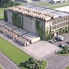 Visionsbild över Airons planerade utbyggnad i Lidköping. Med nytt kapital från Frankrike ska bolaget uppföra ytterligare två AI-optimerade datacenter. Illustration: Airon.