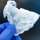 Plasten polyhydroxialkanoat (PHA), framställd ur organiska syror. Foto: Fraunhofer Institut