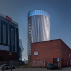 Gestaltningsförslag för E.ON:s nya ackumulatortank i Örebro. Pressbild: GATUN