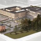 Hitachi Energys nya arbetsplats på Finnslätten i Västerås.  Illustration Hitachi