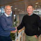 Jens Nordberg Varberg Energi, Mattias Andersson Tidaholms Energi. Fotograf: Varberg Energi