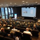 Salen var full med intresserade åhörare från en god del av den svenska och europeiska kärnkraftsindustrin. Drygt 150 deltagare var med och ställde kluriga frågor till föredragshållarna. Foto: Jörgen Städje