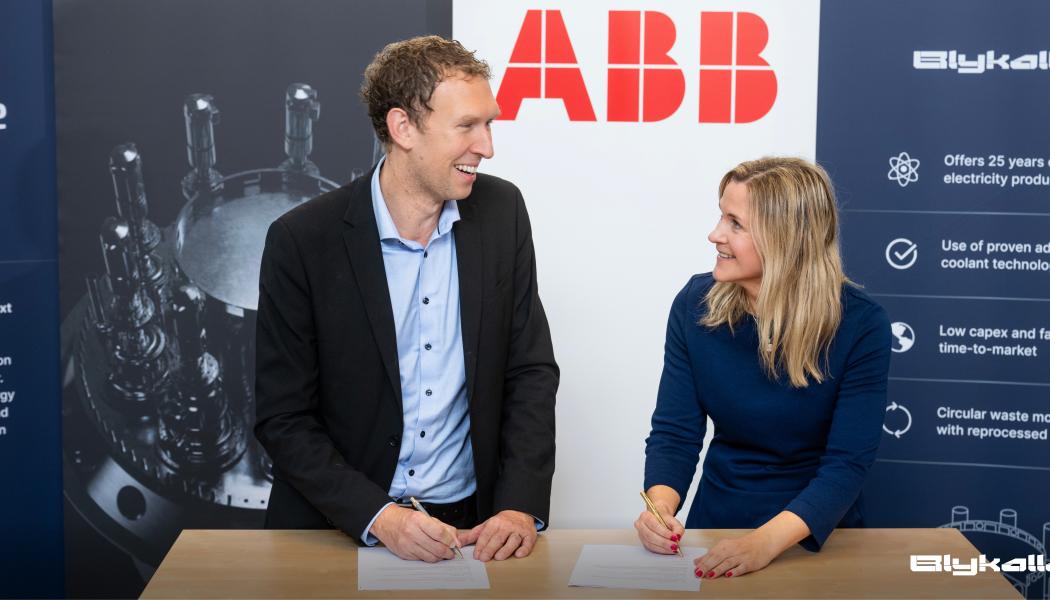 Blykallas vd Jacob Stedman och Vibeke Gyllenram, affärsområdeschef på ABB Process Automation. Foto: Blykalla