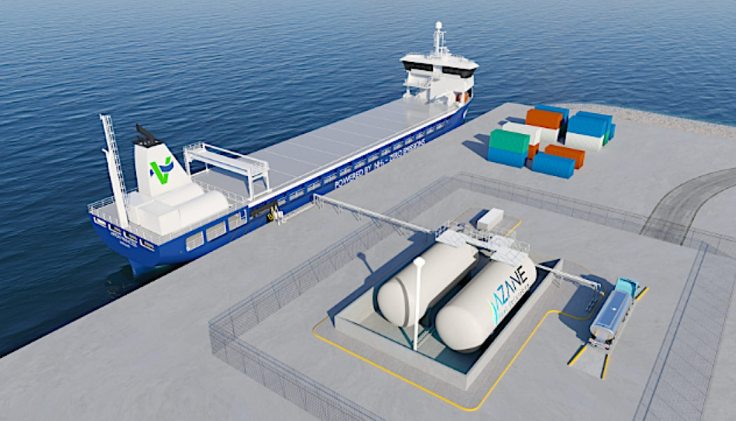 Framtida ammoniakhamn. llustration: Amon Maritime