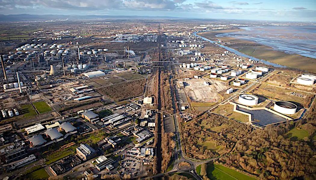 Industriområdet Stanlow, nordvästra England. Foto: EET Hydrogen