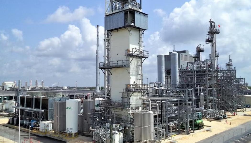 Air Products vätgasanläggning i Geismar, Louisiana. Air Products avbryter planerna på ett av världens största projekt för blå vätgas och ammoniak i Louisiana. Beslutet illustrerar de ekonomiska utmaningar som flera stora vätgasprojekt nu möter. Foto: Air Products.