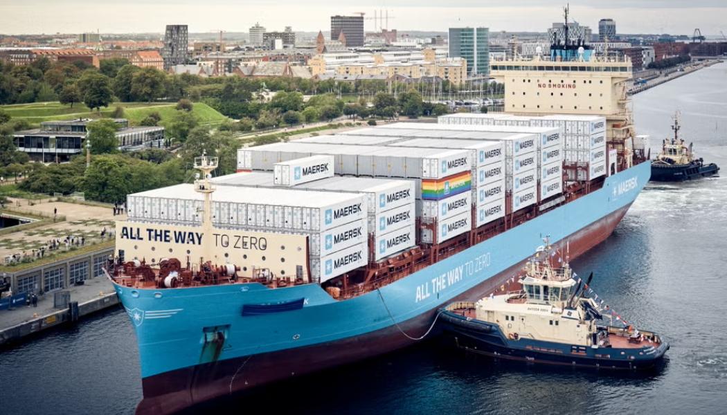 Metanoldrivna fartyget Laura Maersk i Köpenhamn. Foto: Maersk