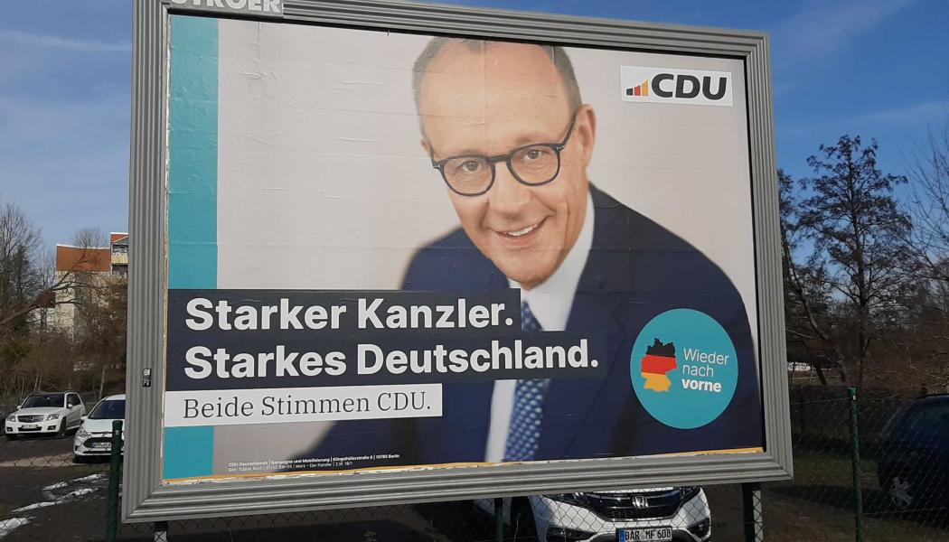 Tyska valets vinnare, men Friedrich Merz behöver en partner för att kunna regera. Foto: Markku Björkman