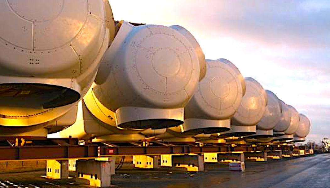 Naceller på rad. Siemens Gamesa har skrotat planerna på en ny fabrik i Esbjergs hamn. Foto: Siemens Gamesa.