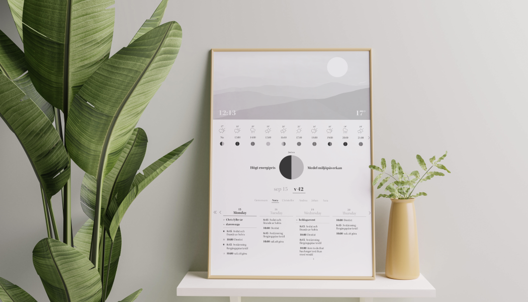 Digital kalender ska göra hushållens energibeteenden mer jämlika. Av: Boid