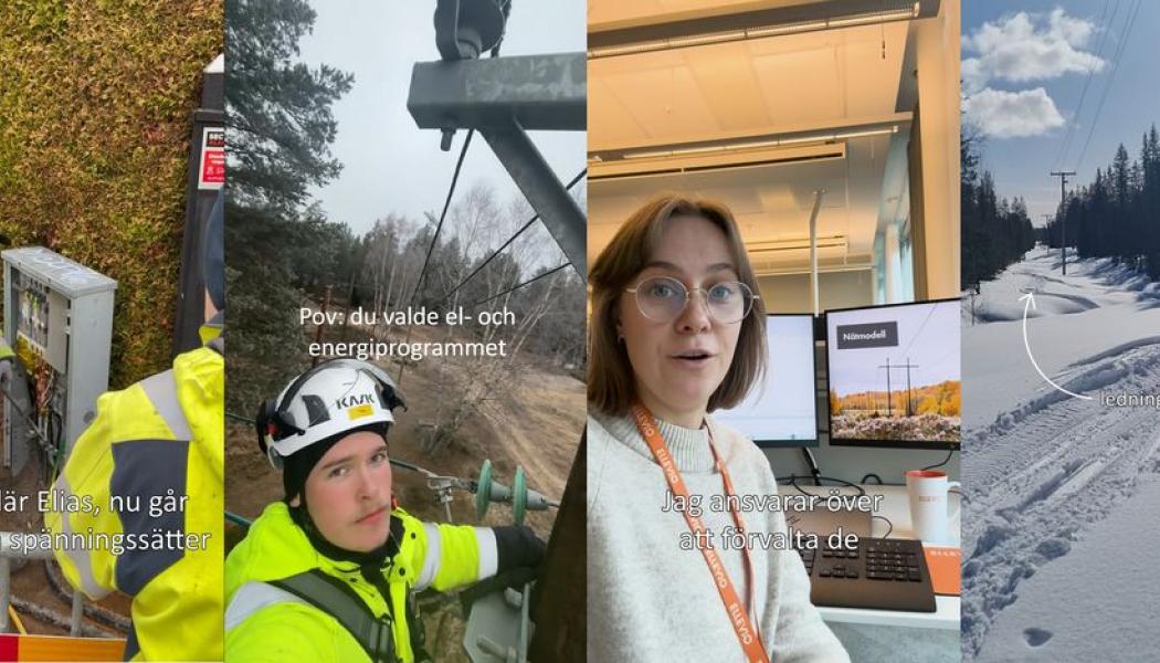 Energiföretagen Sverige uppmärksammar framtidens bransch, bland annat genom bild- och videodagböcker från verksamma inom området, på Elens dag den 23 januari. Pressbild: Energiföretagen
