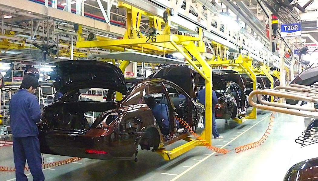 Biltillverkningslinje för kinesiska Geely i Beilun-distriktet, Ningbo. Foto: Wikipedia Common, kredit: Siyuwj