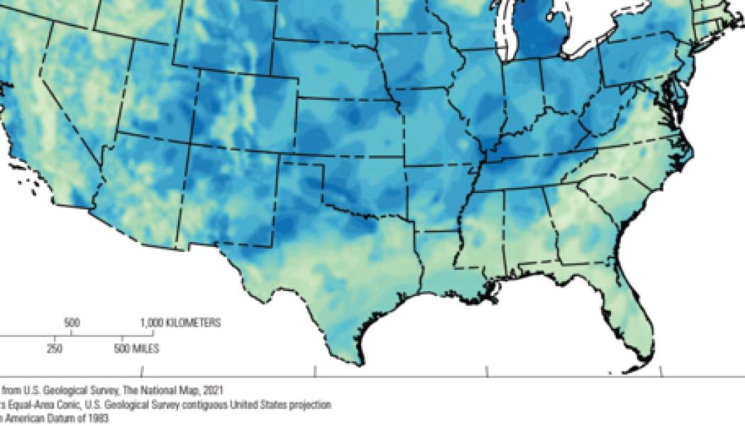 Den amerikanska geologiska undersökningen (U.S. Geological Survey) publicerade nyligen den första kartan över potentiella platser för naturligt förekommande geologiska vätgasresurser i de sammanhängande delstaterna i USA. Kartan speglar en systematisk analys av geologiska förhållanden som är gynnsamma för vätgas och baseras på en nyutvecklad metodik. Karta: U.S. Geological Survey