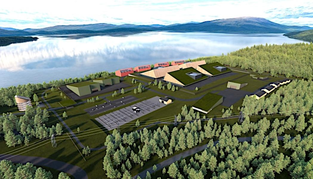 En illustration av den föreslagna anläggningen i Halden (Bild: Halden Kjernekraft).