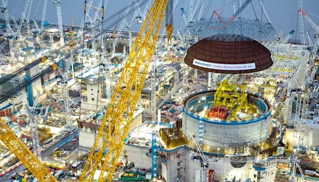 Kärnkraftverket Hinkley Point C under uppbyggnad i Storbritannien. Foto: EDF Energy