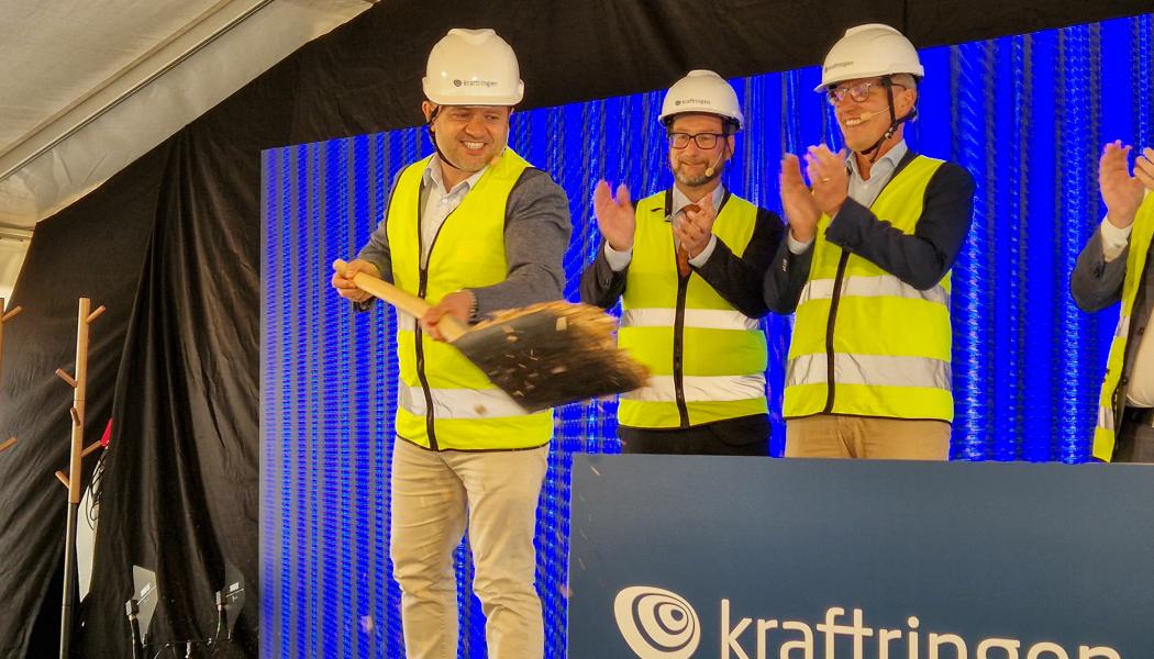 Första spadtaget av  kraftvärmeverk i Örtofta. Pressbild: Kraftringen