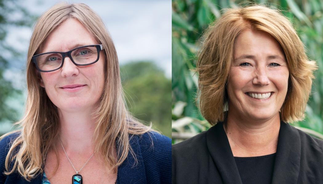 Mari-Louise Persson, miljö- och energichef och Johanna Frelin, vd på Riksbyggen.