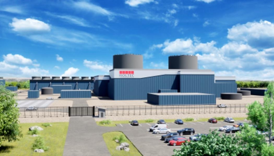 Holtecs illustration av ett SMR-300-kraftverk med två enheter (Bild: Holtec)