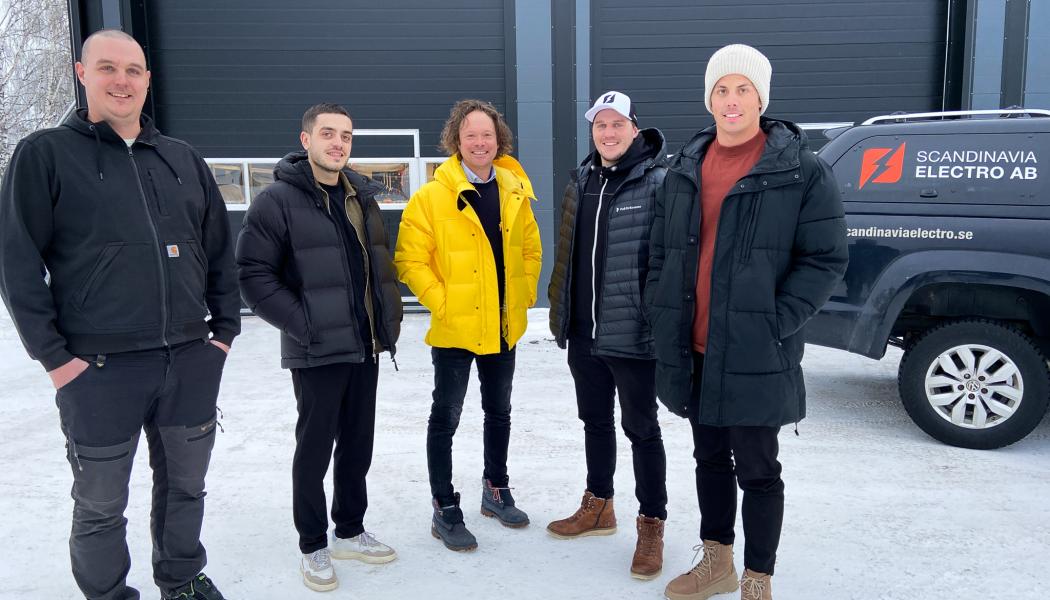 Från vänster: Anders Nyström, Armin Lozic, Jimmie Wiklund, Erik Karlsson, Jim Eriksson. Foto: Zandra Klasson