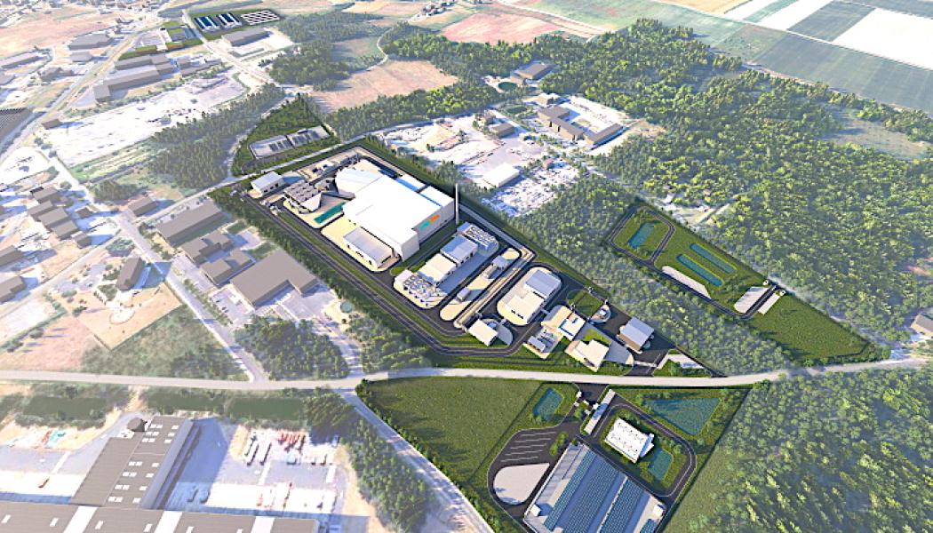 Illustration av ett kraftverk baserat på Newcleos blykylda snabbreaktor. Bild: Newcleo.

