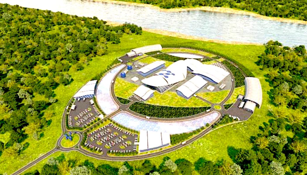 Så skulle den planerade rumänska NuScale SMR-anläggningen se ut. Bild: NuScale
