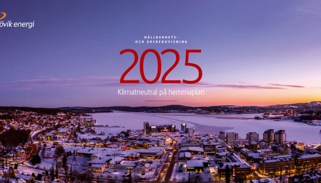 Omslag från årets hållbarhets- och årsredovisning. Pressbild: Övik Energi