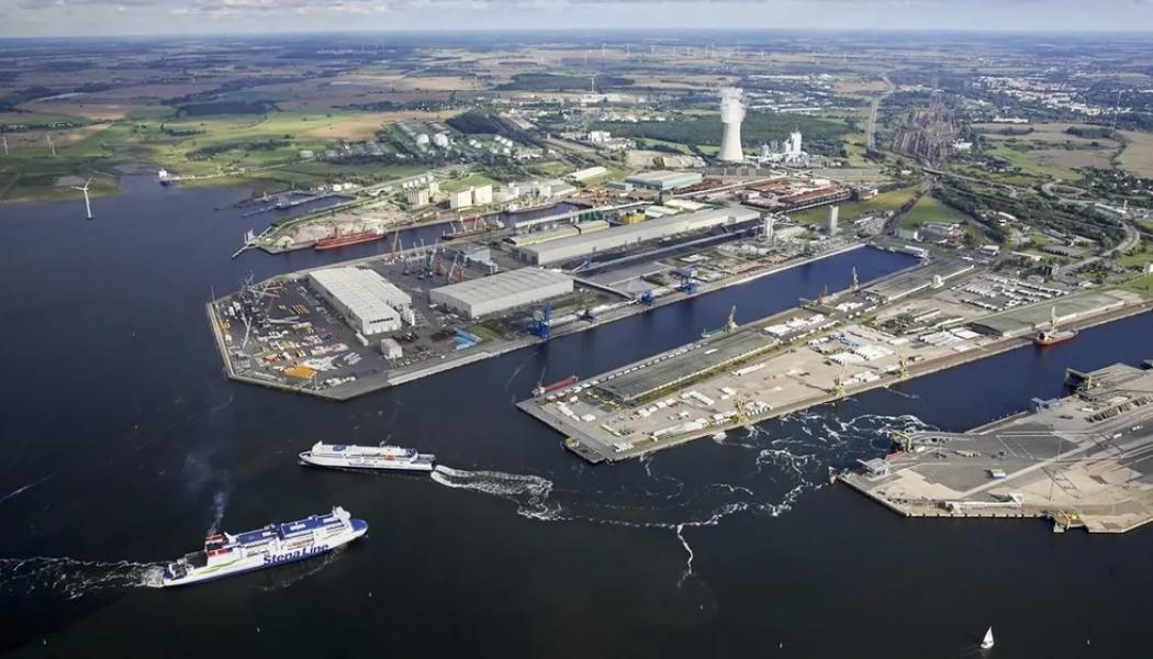 Tyska staden Rostocks hamn där det stora vätgasprojektet nu tar form. Foto: Rostocks hamn
