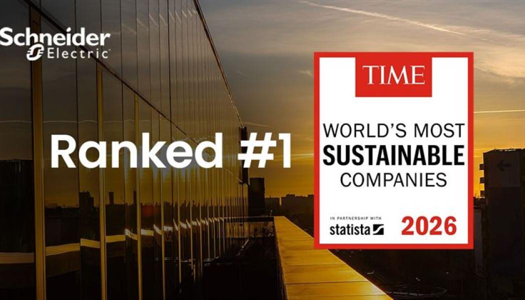 Schneider Electric har utsetts till världens mest hållbara företag i TIME Magazine. Pressbild: Schneider Electric