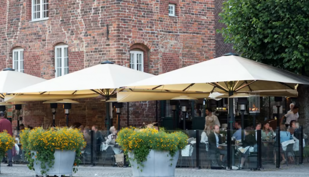 Biogas som värmer upp uteserveringarna i Lund. Foto: Kraftringen