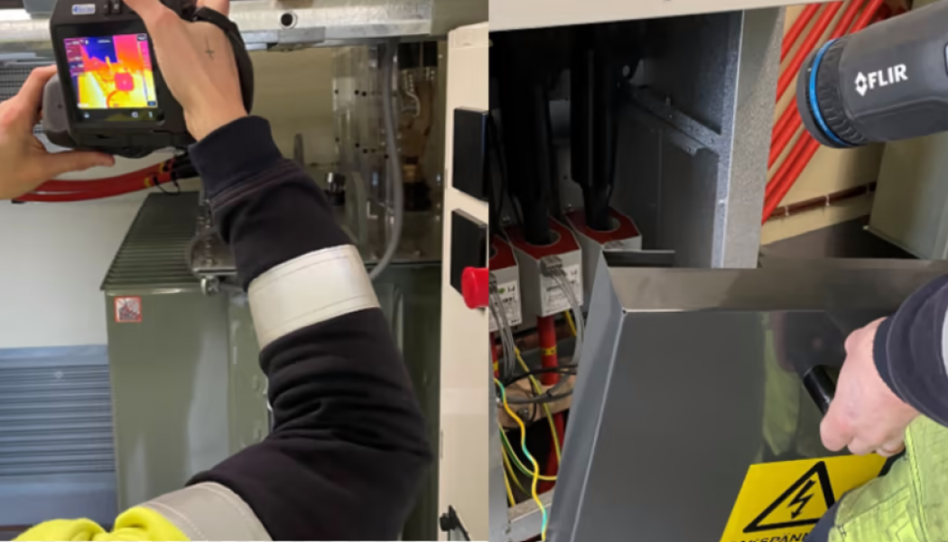 Termografering av fördelningsstation. Foto:  TrelleborgsEnergi