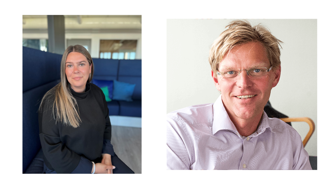 Daniella Rakocevic, enhetschef för Öresundskrafts kundcenter och  Svante Holm, affärsområdeschef för energisektorn på Lime Technologies. Foto: Lime Technologies