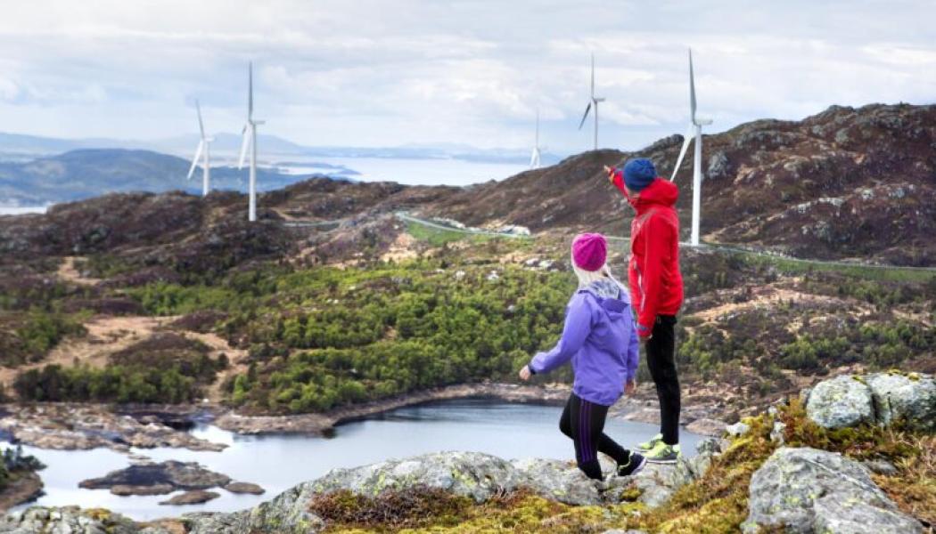 Vindkraftspark i Sunnhordland Kraftlag. Foto: Sunnhordland Kraftlag (SKL)