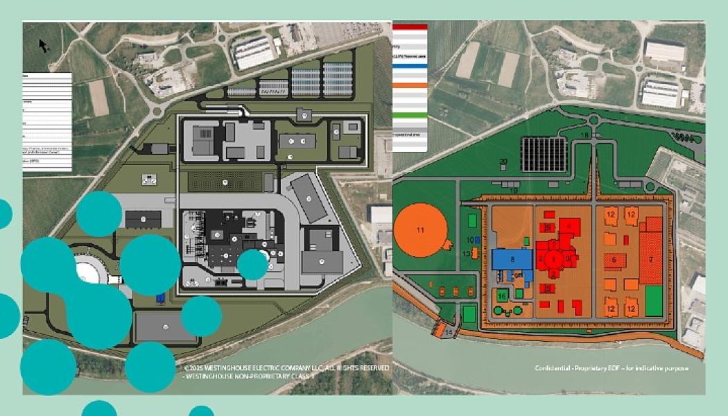 Slovenien går vidare med planer på nya kärnreaktorer. Planmaterial inkluder illustrativa bilder av en möjlig anläggningslayout (Bild: JEK2)