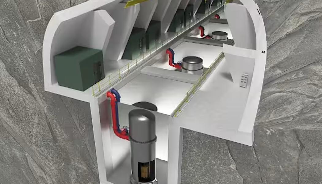 Finska Steady Energys kärnkraftverk skulle placeras inne i berget. Företaget har bett forskningsinstitutet STUK om en principiell säkerhetsbedömning av anläggningen. Bedömningen är tänkt att bli klar i år. Bild: Steady Energy Oy