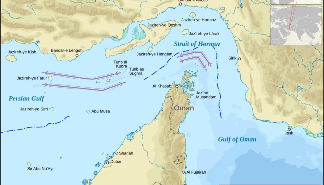 Hormuz-sundet. Bild: Wikipedia Commons Lic. Kredit: Goran_tek-en
