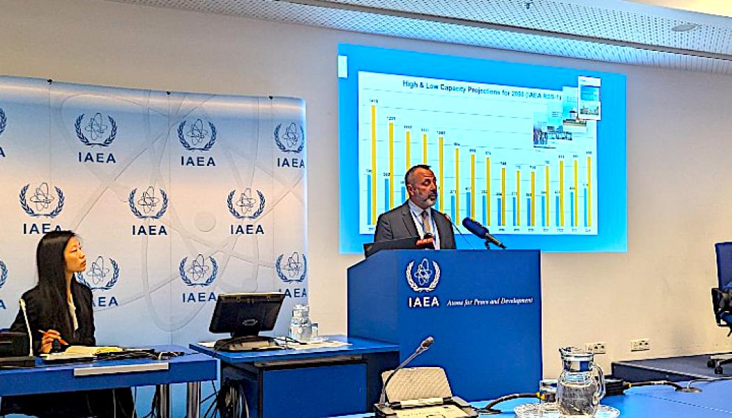 IAEA:s representant Henri Paillere redogör för de viktigaste punkterna i den nya rapporten. Foto: WNN.