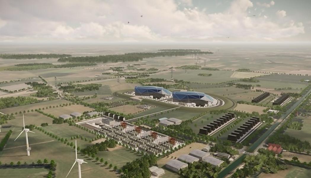 Topsoe SOEC-elektrolysör och två Rolls-Royce SMR:er. Foto: ULC-Energy BV