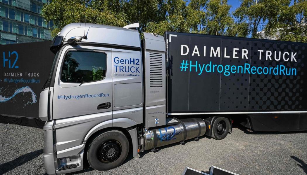 Daimlers konceptlastbil NextGenH2 drivs med bränsleceller som använder vätgas som energikälla. Foto: Daimler Truck.